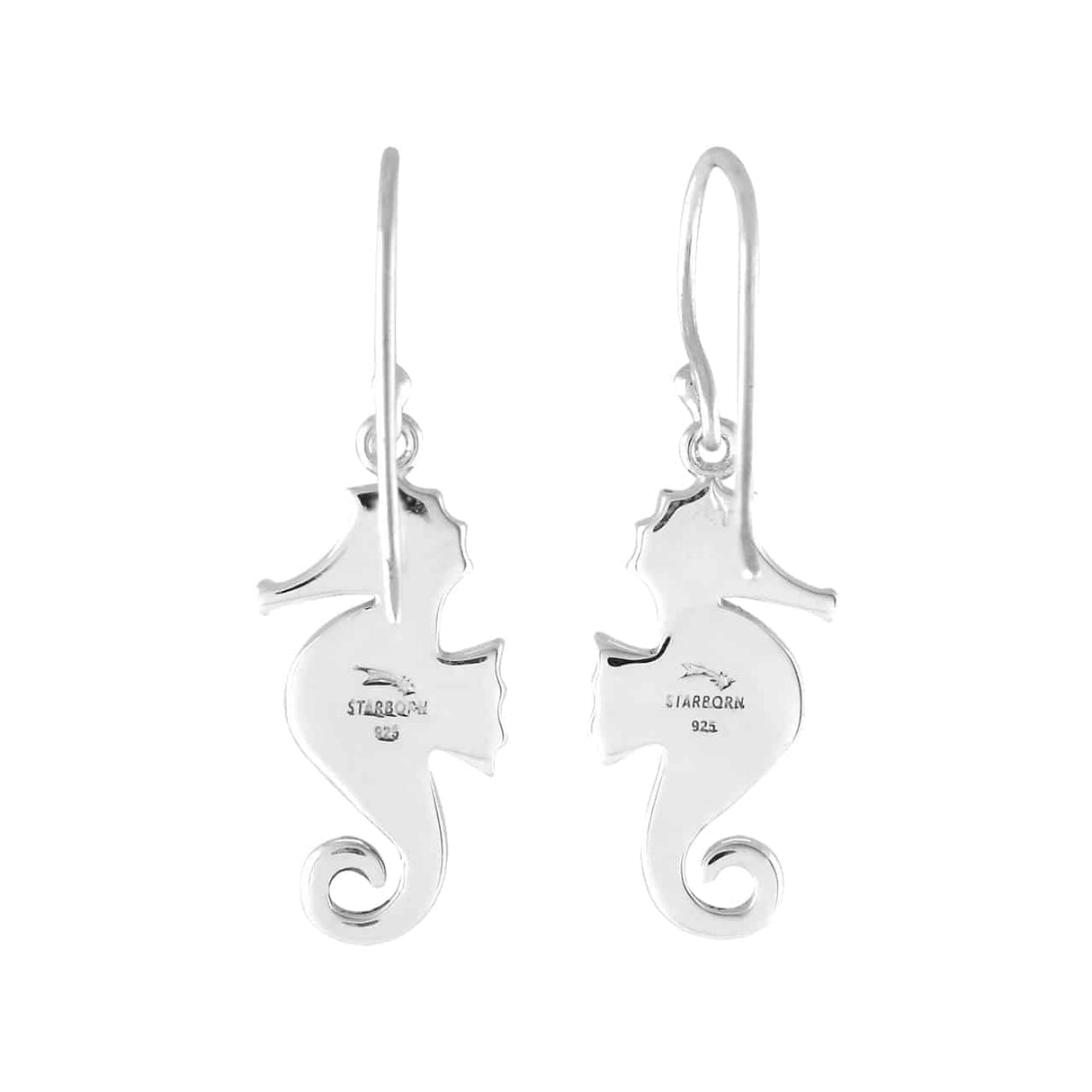 Starborn Ammolite Seahorse Earrings in Sterling Silver