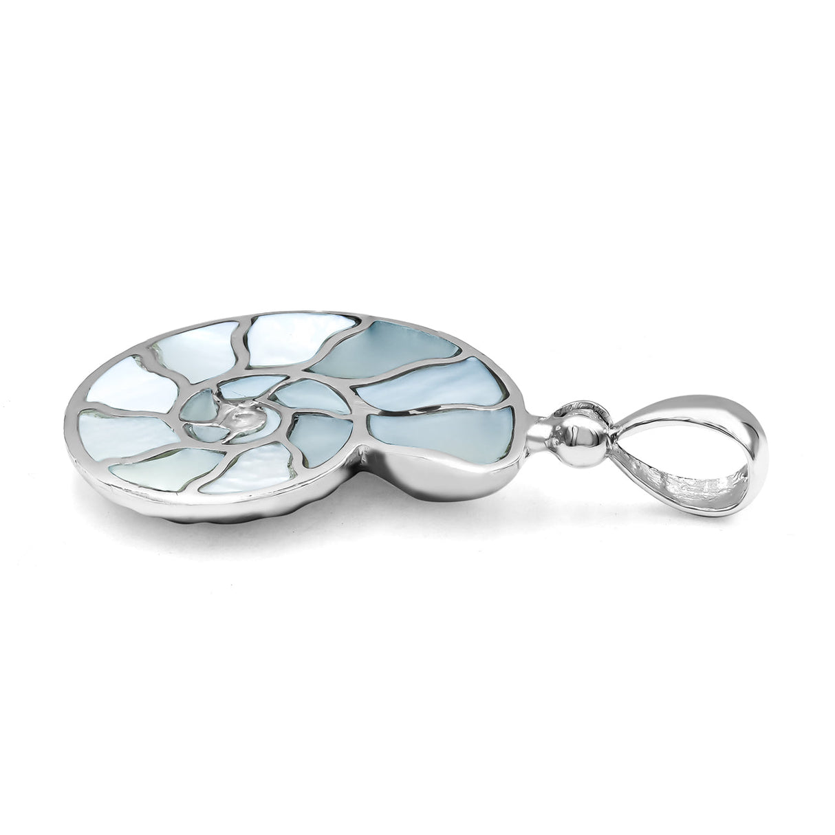 Starborn Mother of Pearl Inlay Nautilus Ammonite Pendant