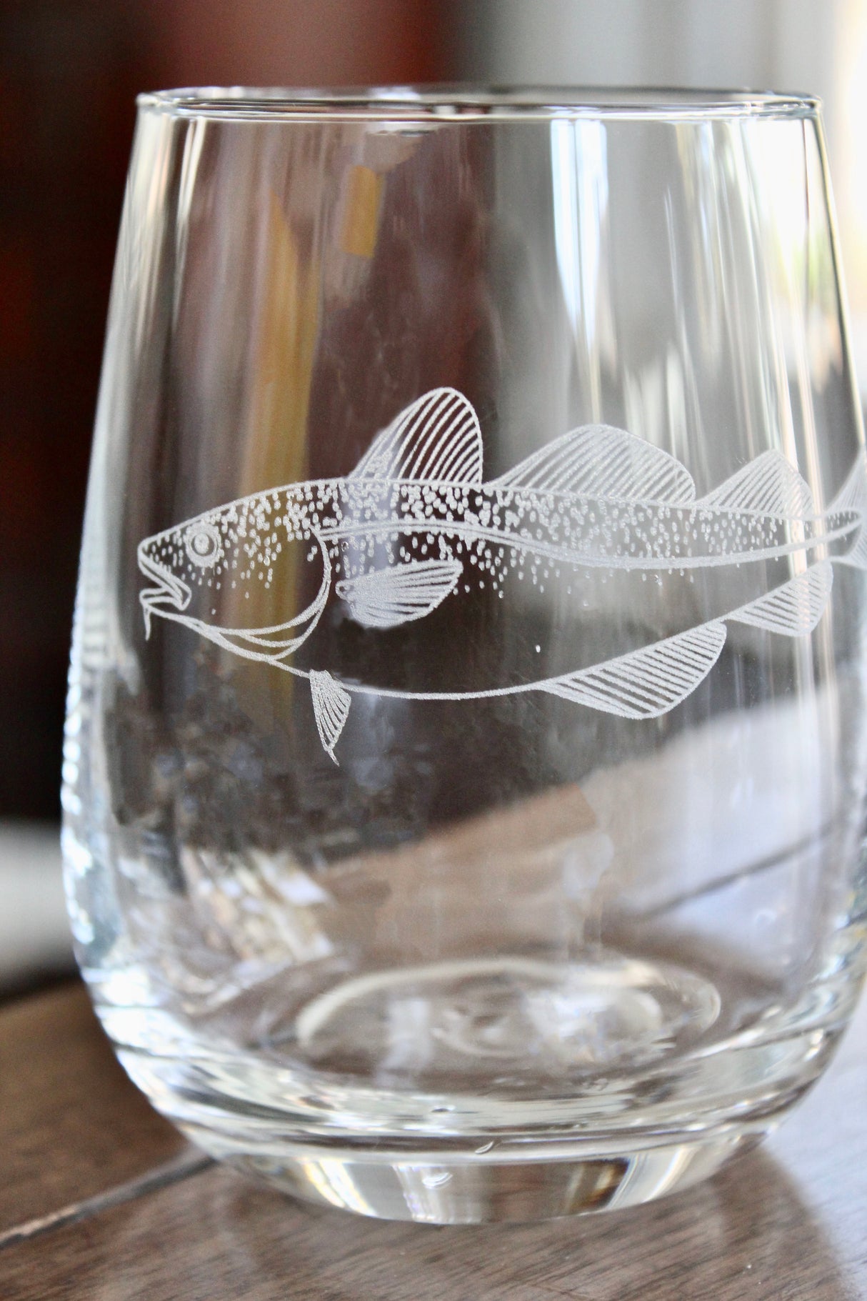 Cod Fish Laser Engraved Glasses - Fishing Gift