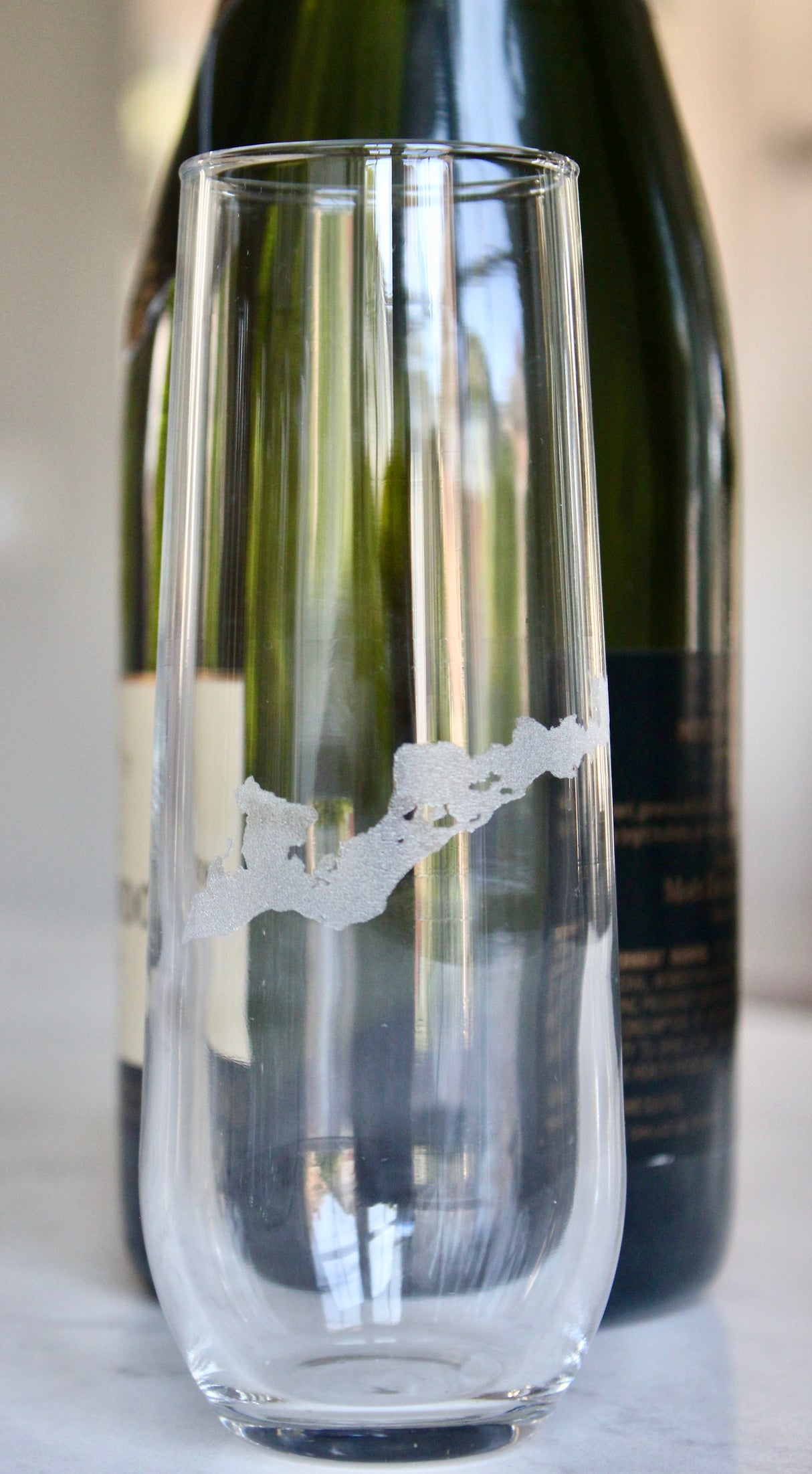 Fishers Island Map Laser Engraved Glasses