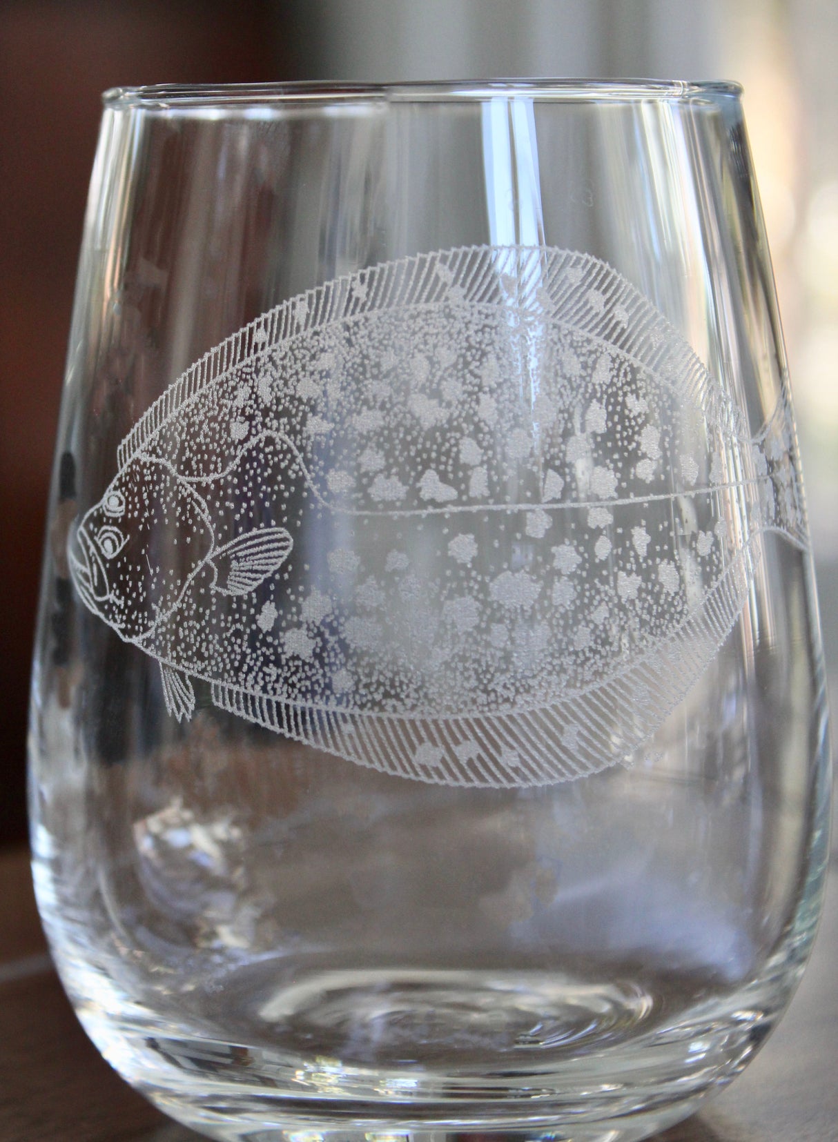 Flounder Laser Engraved Glasses - Fishing Gift