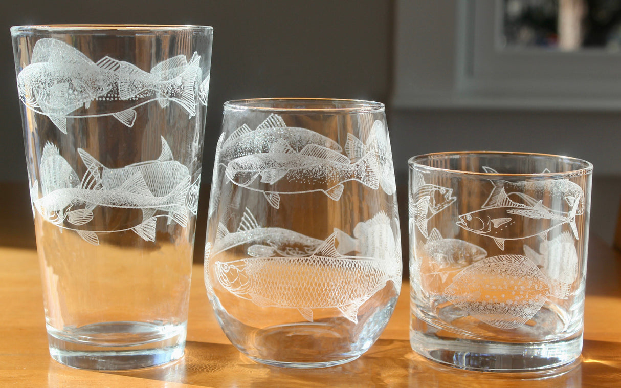 Gulf Coast Slam Fish Collection - Laser Engraved Glasses - Gift for Fisherman