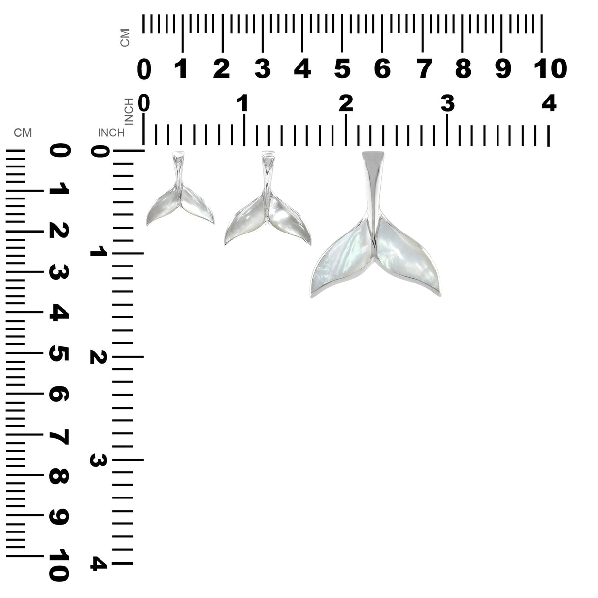 Starborn Mother of Pearl Whale Tail Pendant in Sterling Silver