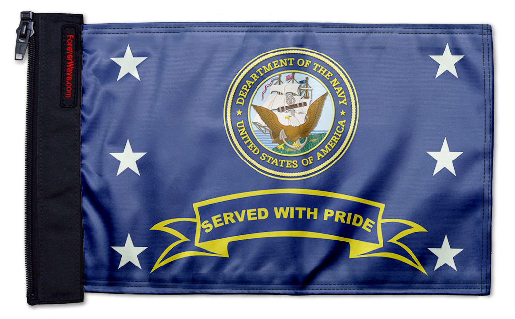 Navy Served With Pride 12"x18" Forever Wave Flag for Boats