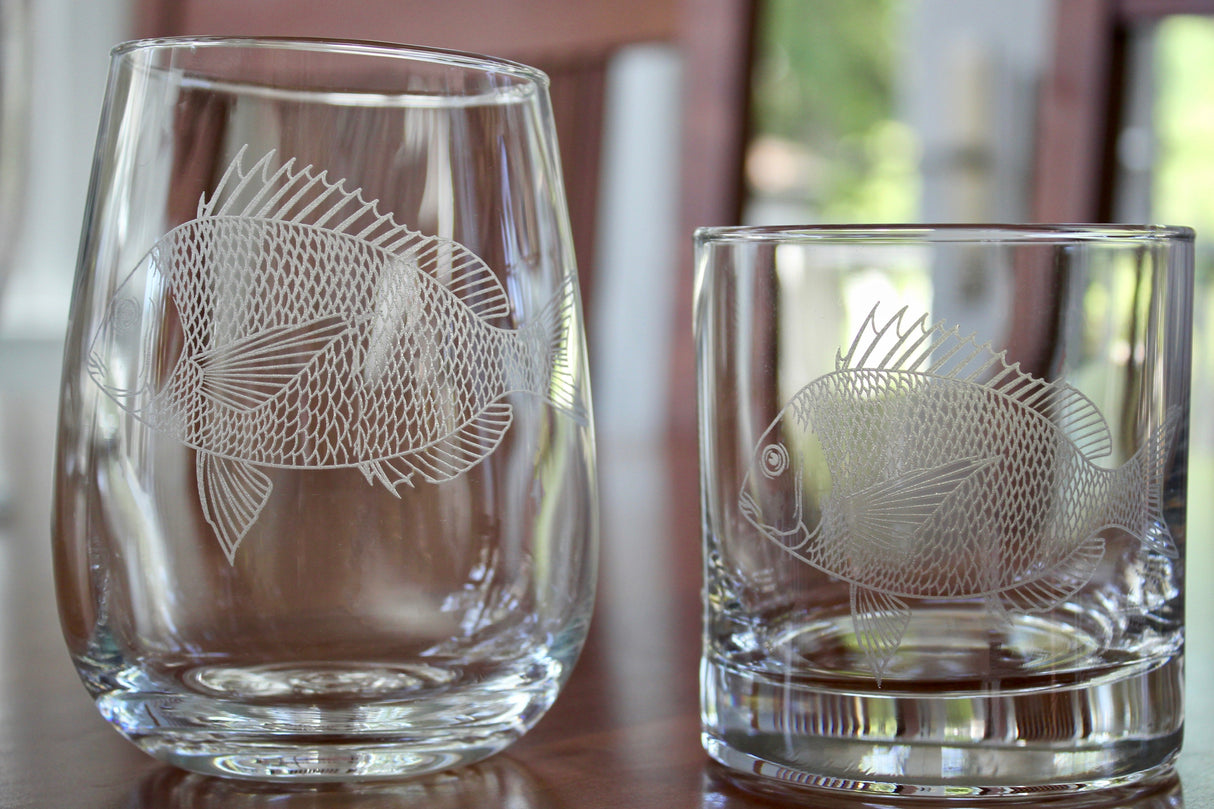 Scup (Porgy) Fish Laser Engraved Glasses