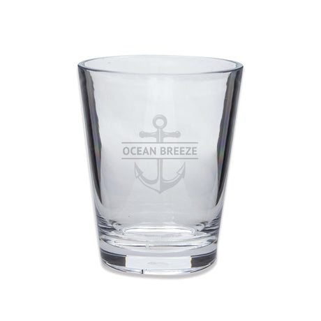 Engraved Acrylic Short Drinking Glass with Anchor