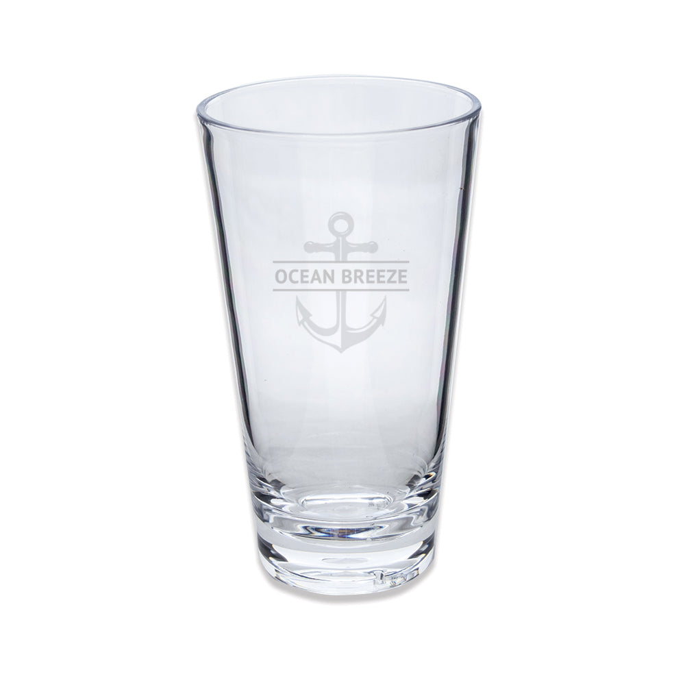 Engraved Acrylic Tall Drinking Glass with Anchor