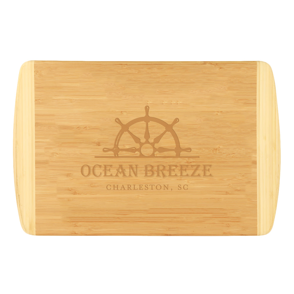 Engraved Bamboo Cutting Board with Helm