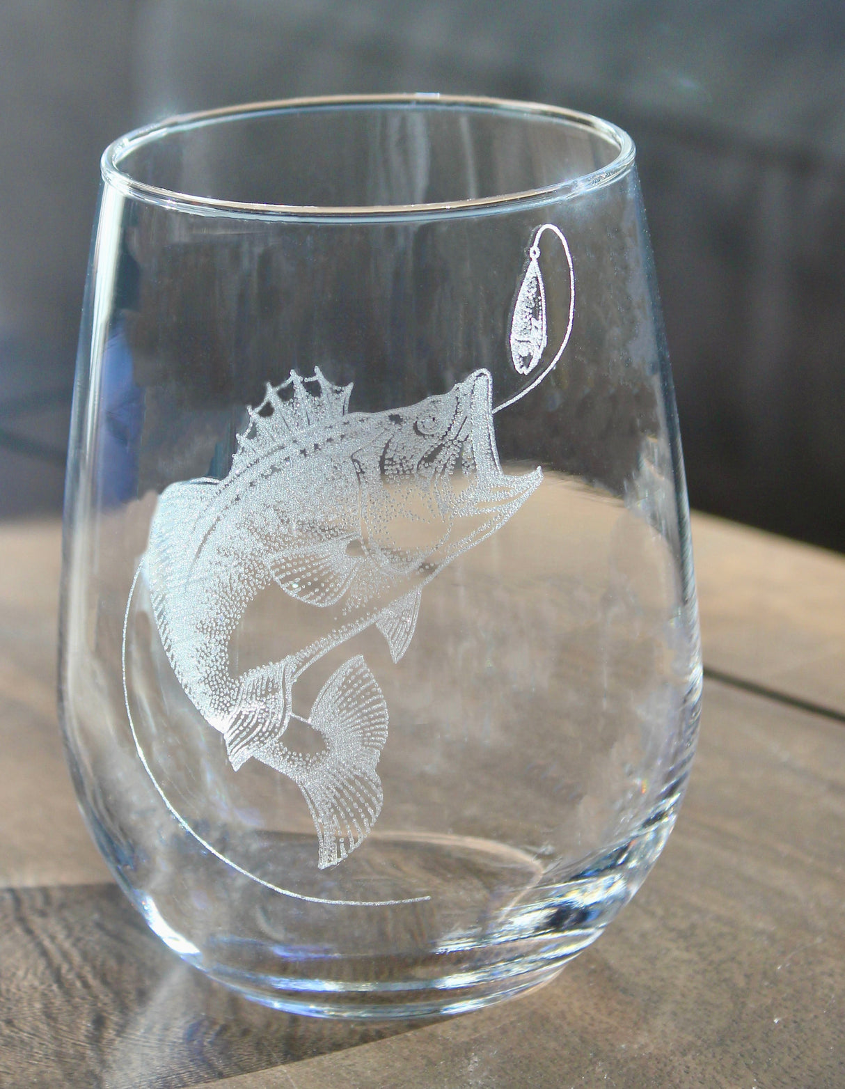 Largemouth (Bigmouth) Bass Fish - Laser Engraved Glasses