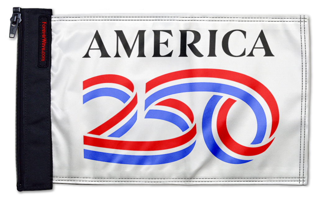 America 250 12"x18" Forever Wave Flag for Boats