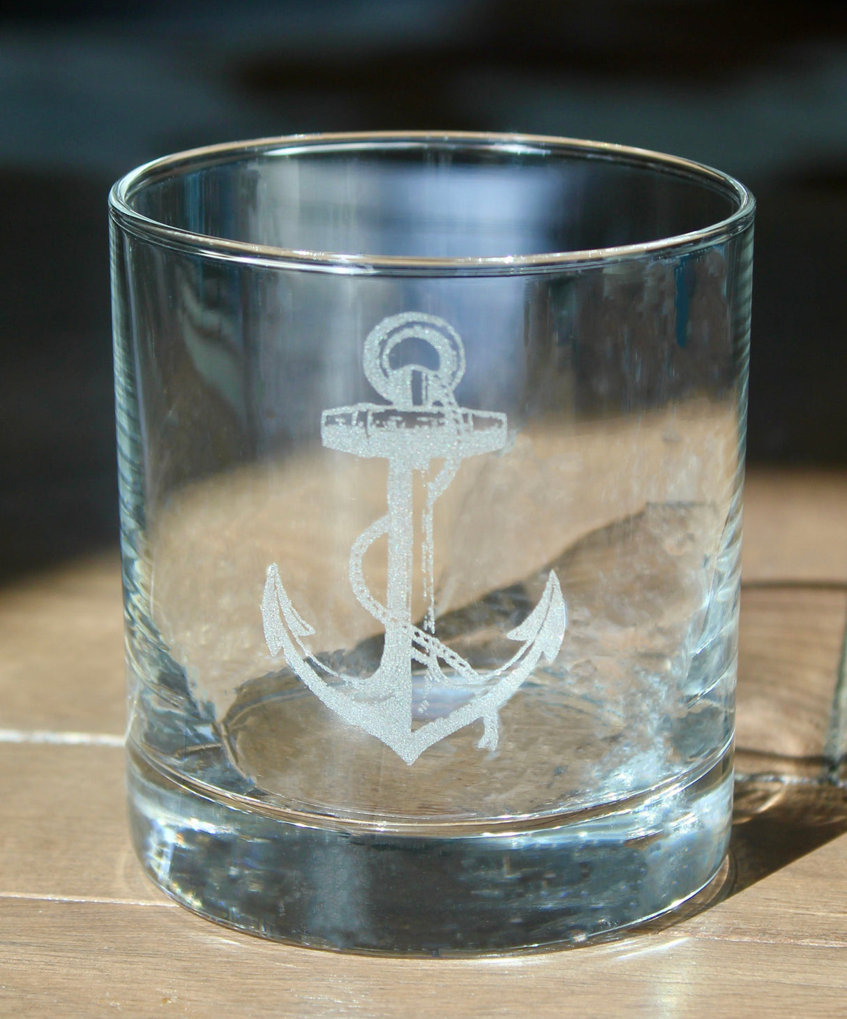 Anchor Design - Laser Engraved Glasses - Nautical Gift