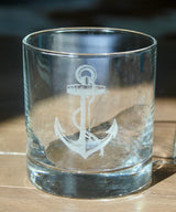 Anchor Design - Laser Engraved Glasses - Nautical Gift
