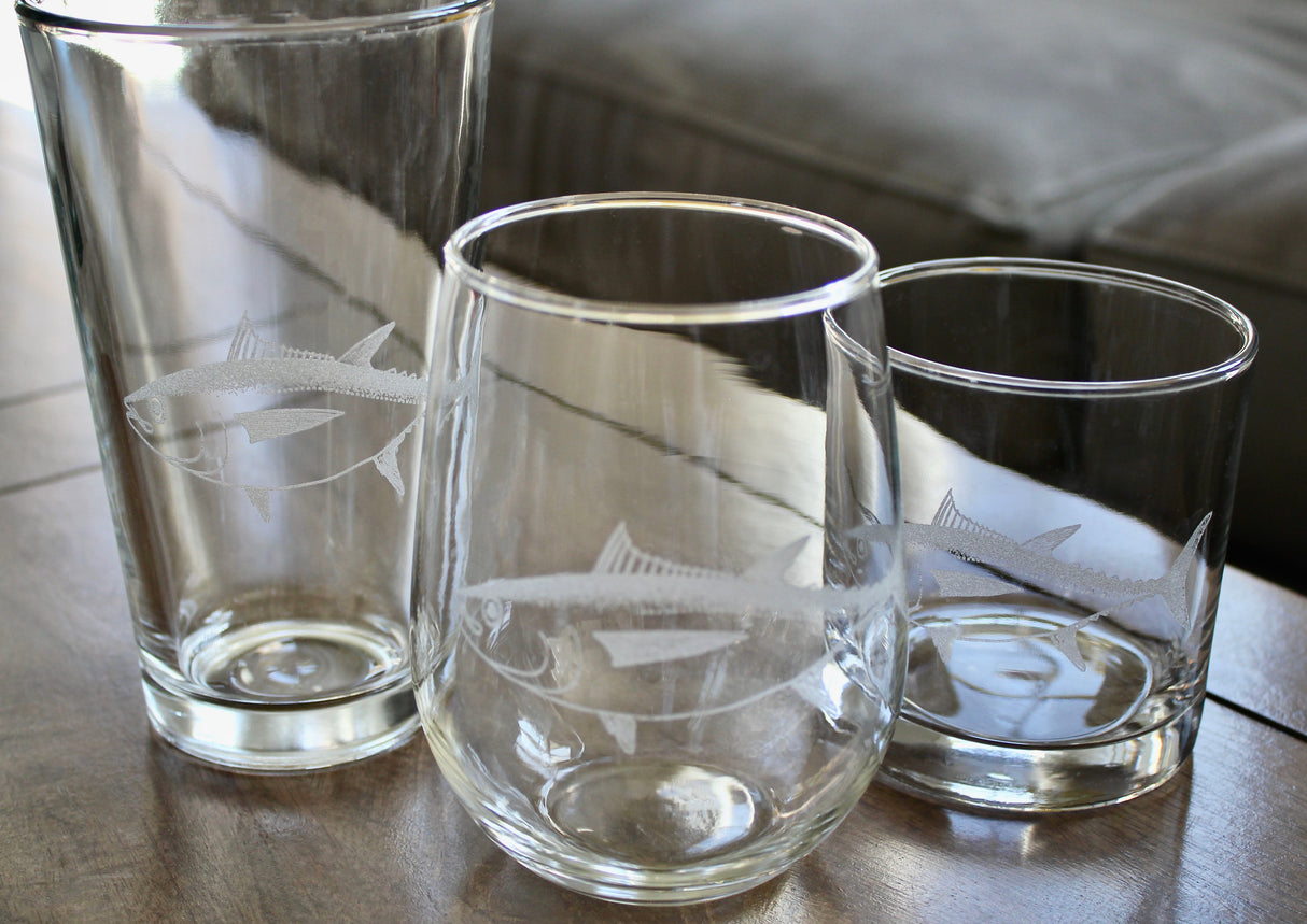 Big Eye Tuna Laser Engraved Glasses - Pelagic Fishing Gift