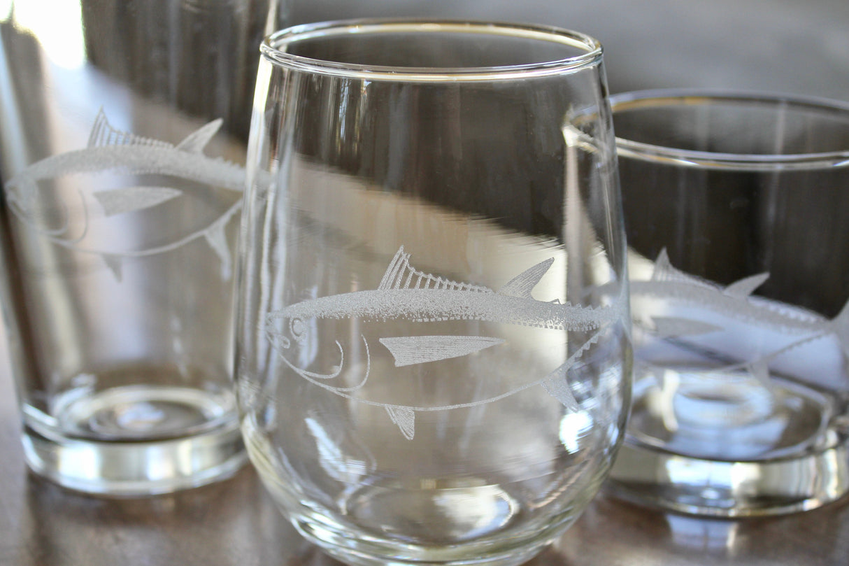 Big Eye Tuna Laser Engraved Glasses - Pelagic Fishing Gift