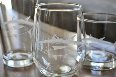 Big Eye Tuna Laser Engraved Glasses - Pelagic Fishing Gift