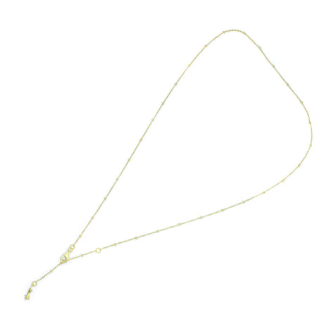 Starborn 20" Sterling Silver Chain with Decorative Spacers and Shooting Star Charm - Multiple Colors