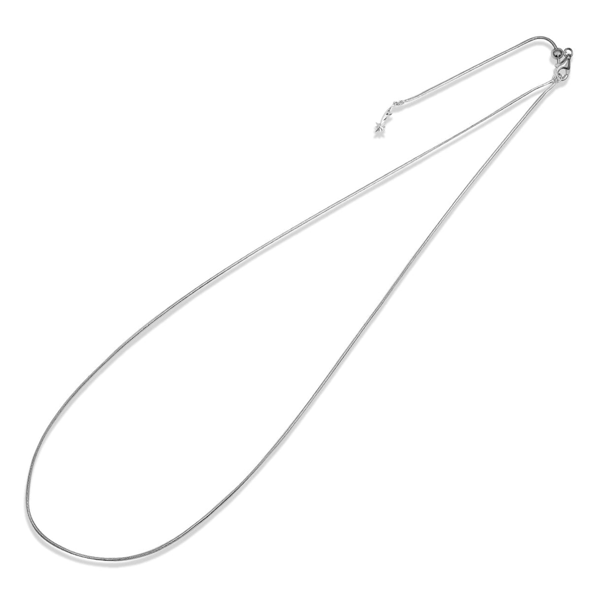 Starborn 22" Adjustable Sterling Silver Chain with Slide Ball – Box & Snake Styles