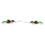 Starborn Ammolite Seahorse Earrings in Sterling Silver