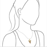 Starborn Light Fossil Shark Tooth Cap Set Pendant in 18k Gold Plated Brass