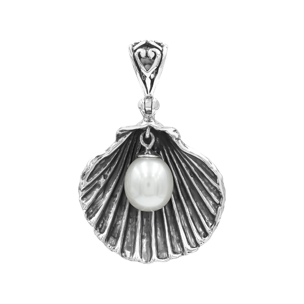 Starborn Seashell Pendant with Freshwater Pearl in Sterling Silver