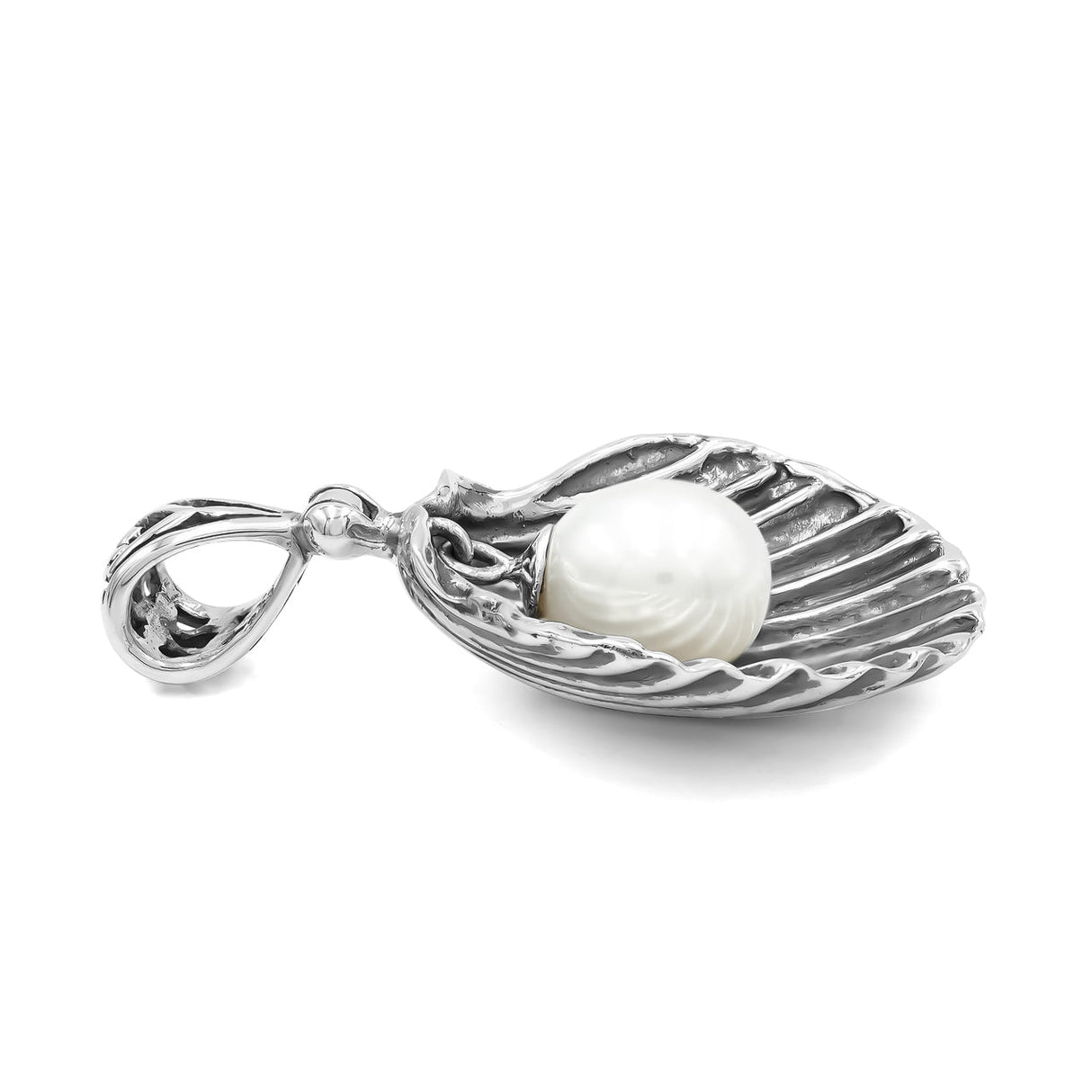 Starborn Seashell Pendant with Freshwater Pearl in Sterling Silver