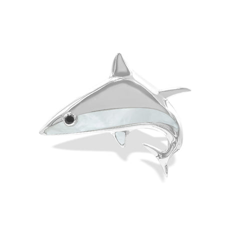 Starborn Mother of Pearl Shark Pendant in Sterling Silver