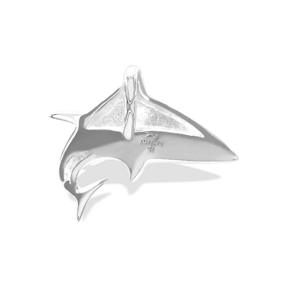 Starborn Mother of Pearl Shark Pendant in Sterling Silver