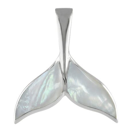 Starborn Mother of Pearl Whale Tail Pendant in Sterling Silver
