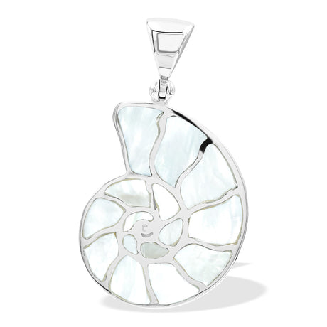 Starborn Mother of Pearl Inlay Nautilus Ammonite Pendant