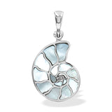 Starborn Mother of Pearl Inlay Nautilus Ammonite Pendant
