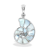 Starborn Mother of Pearl Inlay Nautilus Ammonite Pendant