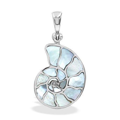 Starborn Mother of Pearl Inlay Nautilus Ammonite Pendant