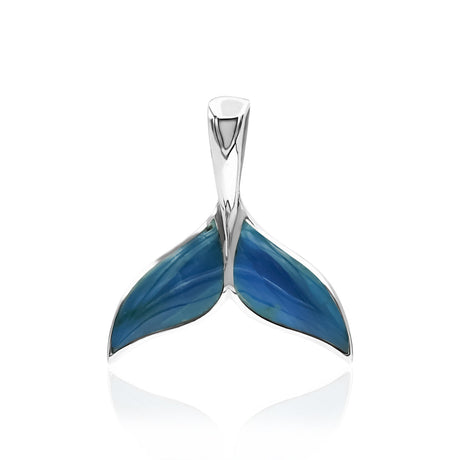 Starborn Peruvian Blue Opal Whale Tail Pendant in Sterling Silver