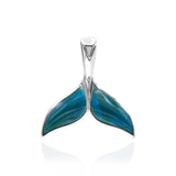 Starborn Peruvian Blue Opal Whale Tail Pendant in Sterling Silver