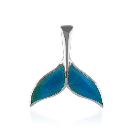 Starborn Peruvian Blue Opal Whale Tail Pendant in Sterling Silver