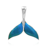 Starborn Peruvian Blue Opal Whale Tail Pendant in Sterling Silver