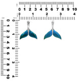 Starborn Peruvian Blue Opal Whale Tail Pendant in Sterling Silver
