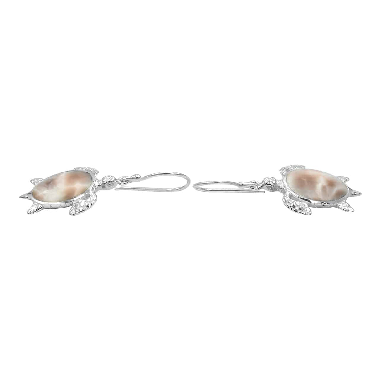 Starborn Pink Natrolite Turtle Earrings in Sterling Silver