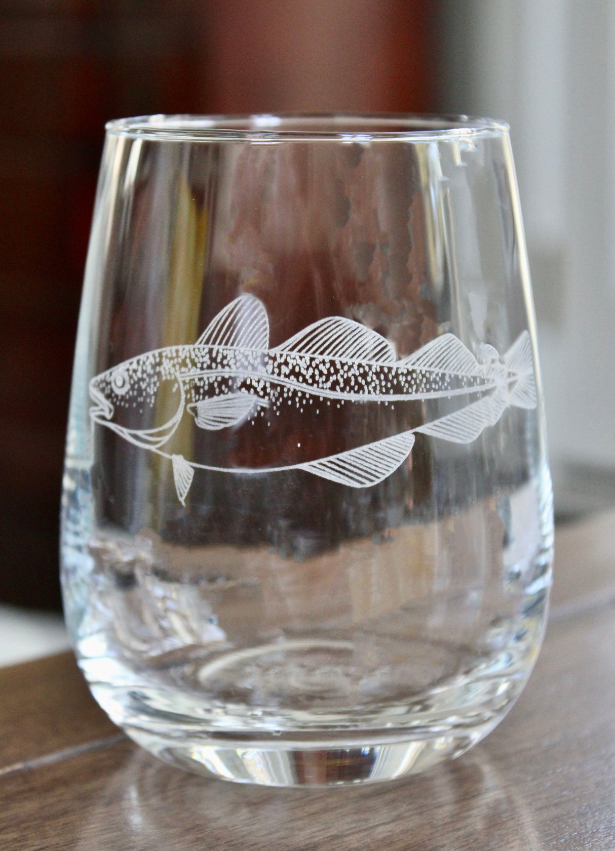 Cod Fish Laser Engraved Glasses - Fishing Gift