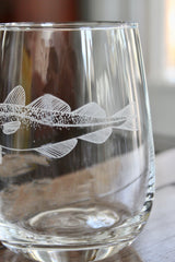 Cod Fish Laser Engraved Glasses - Fishing Gift
