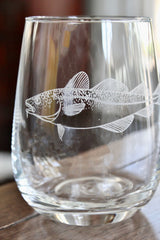 Cod Fish Laser Engraved Glasses - Fishing Gift