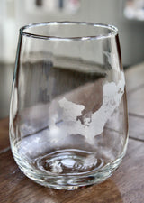 Fishers Island Map Laser Engraved Glasses