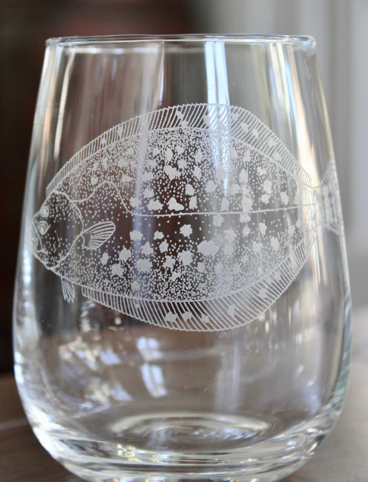 Flounder Laser Engraved Glasses - Fishing Gift