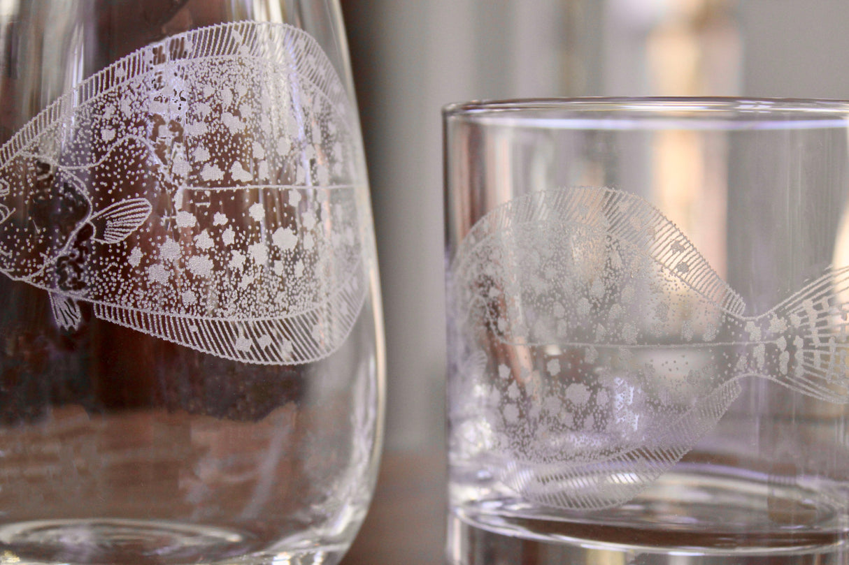 Flounder Laser Engraved Glasses - Fishing Gift