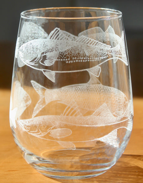 Gulf Coast Slam Fish Collection - Laser Engraved Glasses - Gift for Fisherman
