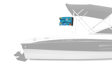 Happy Holidays 12"x18" Forever Wave Flag for Boats