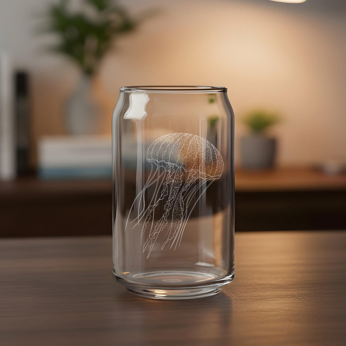 Jellyfish Laser Engraved Glasses - Ocean Creature Gift