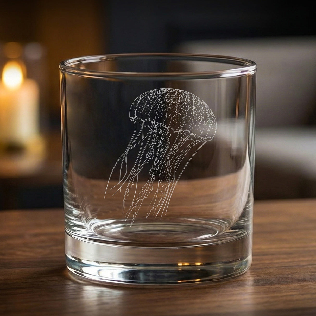 Jellyfish Laser Engraved Glasses - Ocean Creature Gift