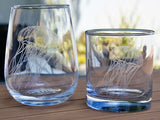 Jellyfish Laser Engraved Glasses - Ocean Creature Gift