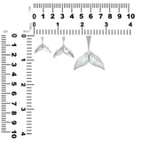Starborn Mother of Pearl Whale Tail Pendant in Sterling Silver